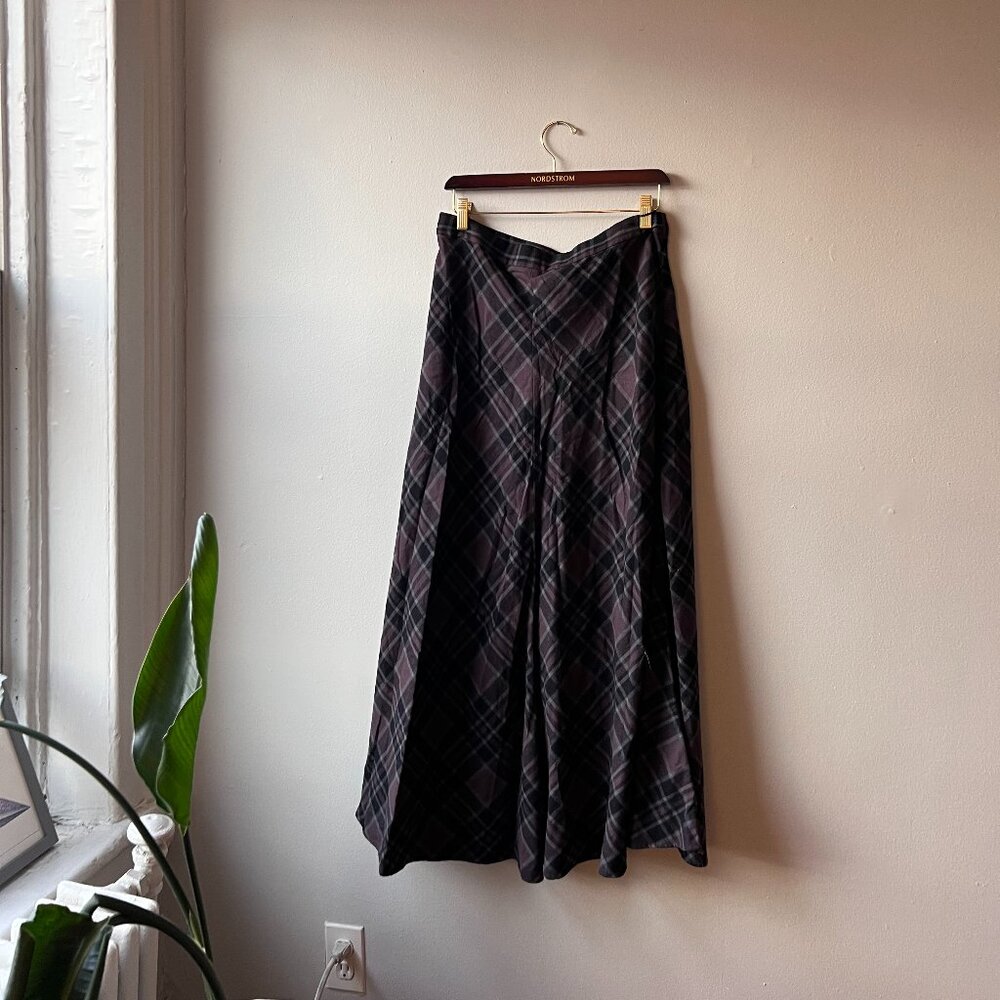 FLANNEL PLAID MAXI SKIRT